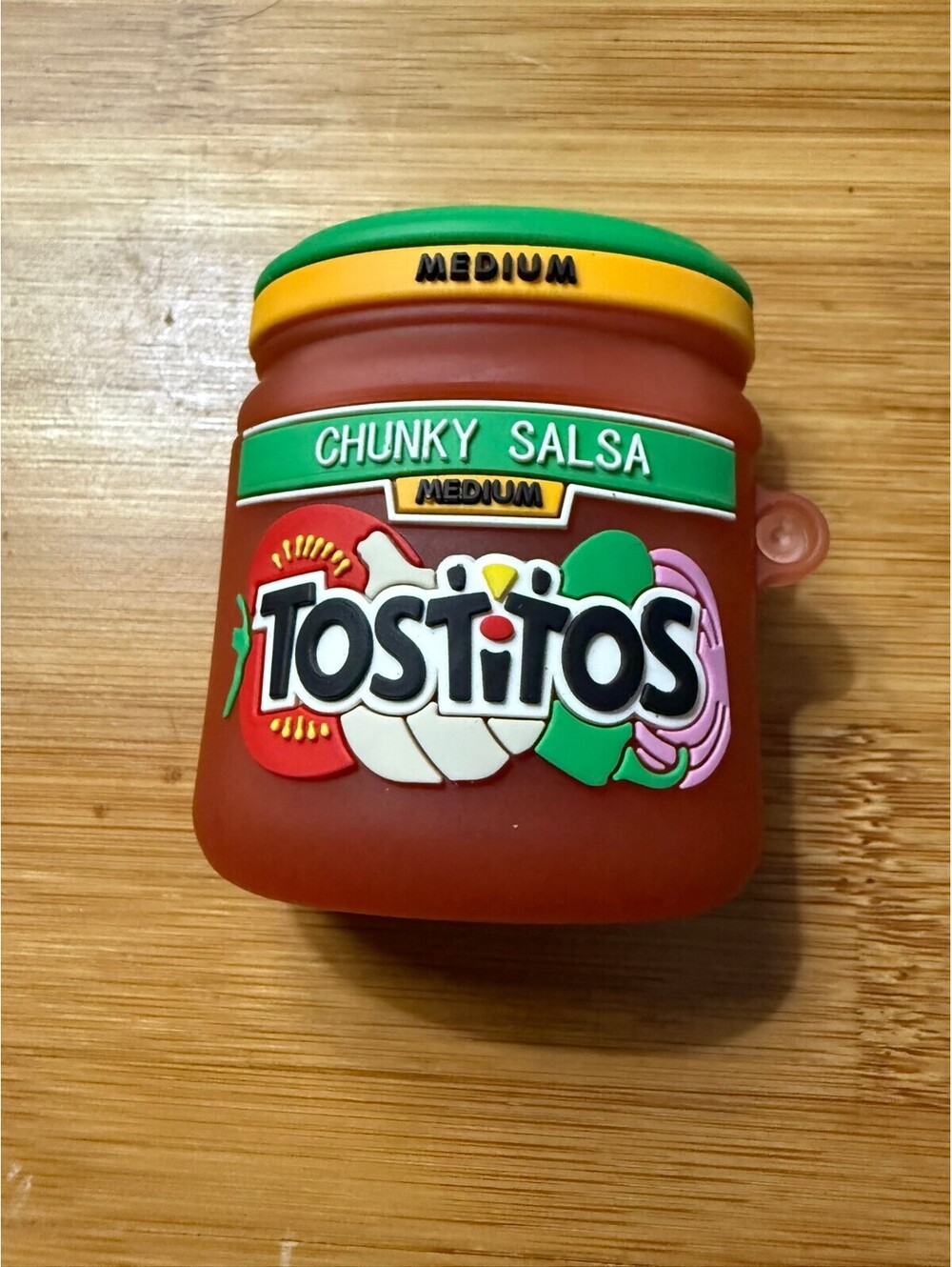 Tostitos Chunky Salsa Medium Orange Jar Keychain Airpods gen 1 -2 case bag charm